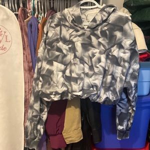 LA bubble hem cropped hoodie